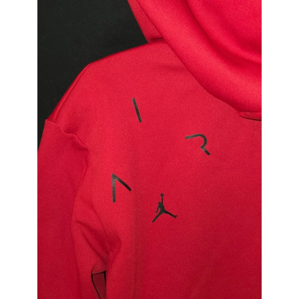 Jordan‎ Dri-FIT Full Zip Hoodie Red Black Colorblock Kids Size S (8-10)
